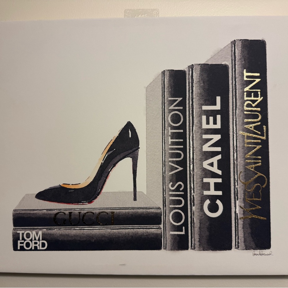 Glossy Black High Heel Wall Decor